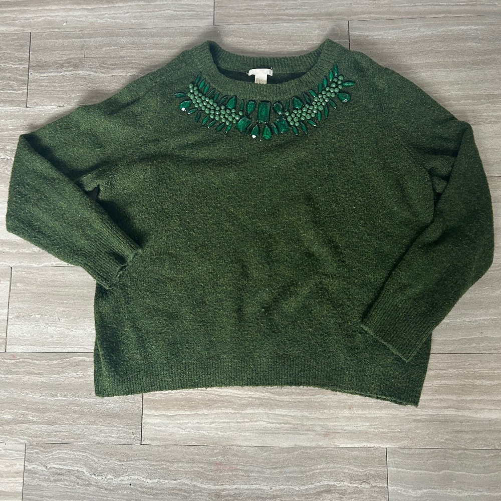 Green Sweater with Stones